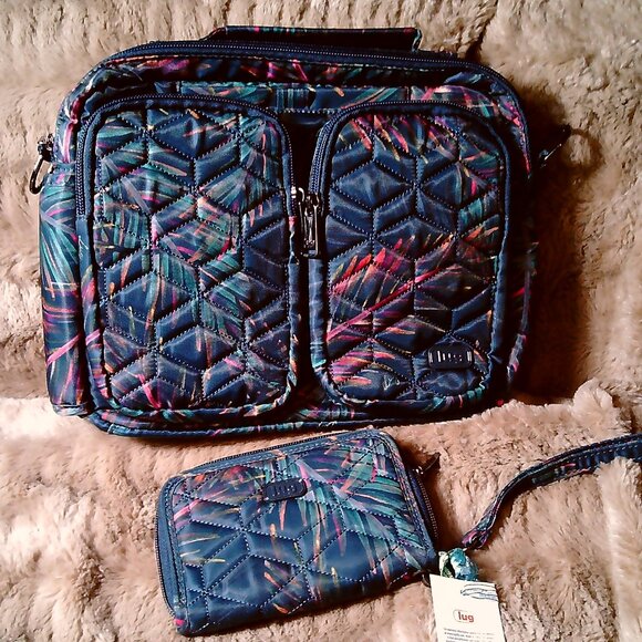 lug Handbags - NWOT Lug Navigator Crossbody Bag in BEAUTIFUL Boho Floral Black & Rodeo Wallet